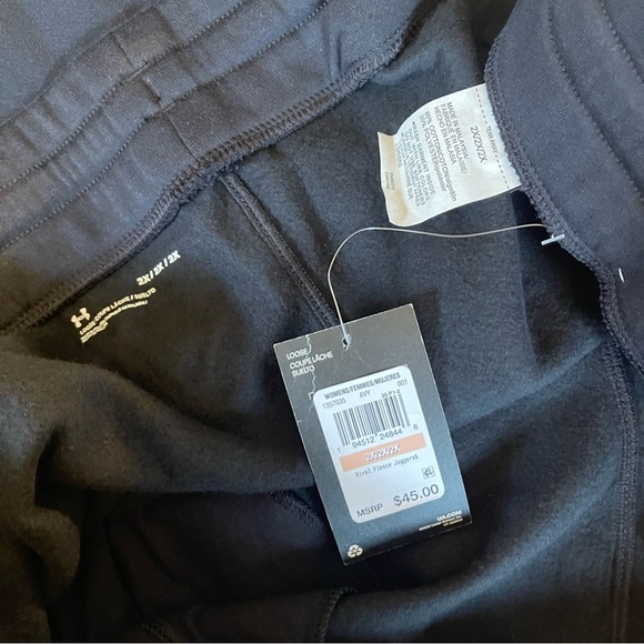 NWT Under Armour Women's UA Rival Fleece Joggers Black size 2X - Picture 5 of 9